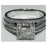 10KT WHITE GOLD DIAMOND RING 5.20GRS