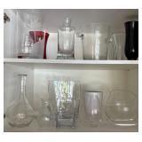 Y - MIXED LOT OF GLASS VASES & ICE BUCKET (D45)