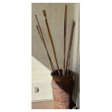 Y - RATTAN DECOR VASE W/ BAMBOO STICKS