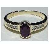 14KT YELLOW GOLD RUBY & DIAMOND RING 3.20GRS