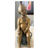 Y - BRONZE BOY SCULPTURE 16"T (D36)