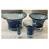 Y - BLOWN ART GLASS BOWLS & VASES (D344)