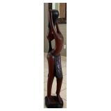 Y - CARVED WOOD AFRICAN ART SCULPTURE 44"T (D26)