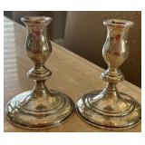 Y - PAIR OF STERLING SILVER CANDLESTICKS (D41)