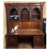 P - PHILIPE LANGDON WOODEN DESK WITH HUTCH (T19)