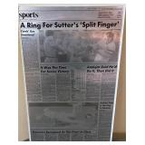 P - FRAMED NEWSPAPER SPORTS ARTICLE (L45)