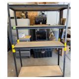 P - BLACK METAL GARAGE SHELVING UNIT (G31)