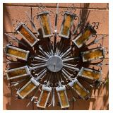 P - LARGE METAL SUNBURST WALL CLOCK (Y6)