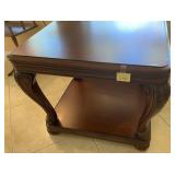 P - WOOD SIDE TABLE ORNATE DESIGN (L40)