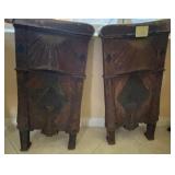 P - PAIR RUSTIC WOODEN WALL GRATES (L33)