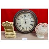 11 - WALL CLOCK, ELECTRIC AN, DOLL FURNITURE HUTCH