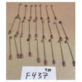 394 - LOT OF STERLING SILVER STICK PINS (F437)