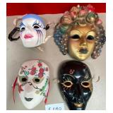 11 - LOT OF 4 WALL DECOR MASKS (F180)
