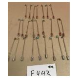 394 - LOT OF STERLING SILVER STICK PINS (F443)
