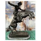313 - REMINGTON BRONCO BUSTER BRONZE SCULPTURE