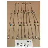 394 - LOT OF STERLING SILVER STICK PINS (F427)