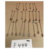 394 - LOT OF STERLING SILVER STICK PINS (F444)