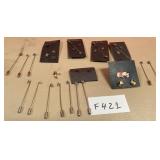 394 - LOT OF STICK PINS & EARRINGS (F421)