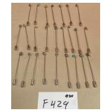 394 - LOT OF STERLING SILVER STICK PINS (F429)