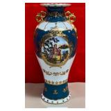 11 - FINE PORCELAIN HAND PAINTED VASE 14.5"T (F3)