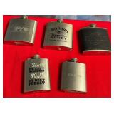 N - LOT OF 5 COLLECTIBLE FLASKS (H125)