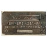 S - 10 TROY OUNCES .999 FINE SILVER BAR (6)