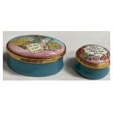 N - LOT OF 2 HALCYON DAYS ENAMEL TRINKET BOXES