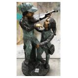 11 - BRONZE BOY W/ VIOLIN SCULPTURE 47"T