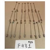394 - LOT OF STERLING SILVER STICK PINS (F431)