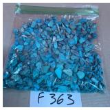 394 - BAG OF TURQUOISE CHIP BEADS (F363)
