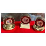 N - LOT OF 3 NHL NY RANGERS SIGNED HOCKEY PUCKS