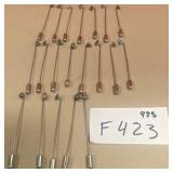 394 - LOT OF STERLING SILVER STICK PINS (F423)