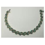 14KT YELLOW GOLD 11.70GRS EMERALD & DIAMOND BRAC.
