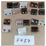 394 - 18 PAIR OF STUD EARRINGS (F417)