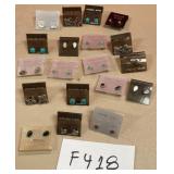394 - 19 PAIR OF STUD EARRINGS (F418)