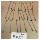 394 - LOT OF STERLING SILVER STICK PINS (F422)