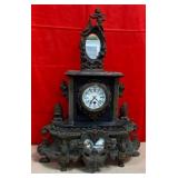 11 - ANTIQUE MANTLE CLOCK 22"T (F108)