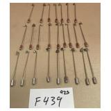 394 - LOT OF STERLING SILVER STICK PINS (F439)