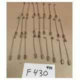 394 - LOT OF STERLING SILVER STICK PINS (F430)