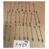 394 - LOT OF STERLING SILVER STICK PINS (F424)