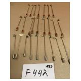 394 - LOT OF STERLING SILVER STICK PINS (F442)