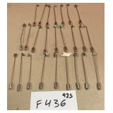 394 - LOT OF STERLING SILVER STICK PINS (F436)