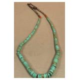 394 - TURQUOISE BEADED NECKLACE (F406)