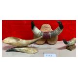 11 - BUFFALO & STEER HORN COLLECTIBLE PIECES