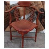 11 - CORNER CHAIR W/ CARVED DETAILS