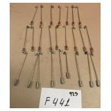 394 - LOT OF STERLING SILVER STICK PINS (F441)