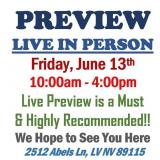 PREVIEW LIVE IN PERSON - Friday, June 13th