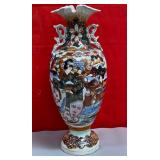 11 - JAPANESE SATSUMA STYLE VASE 20"T (F15)