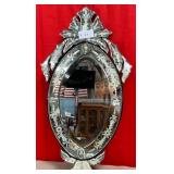11 - VENETIAN ETCHED OVAL MIRROR32.5"L (F76)