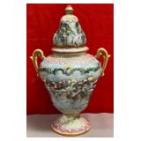 11 - CAPODIMONTE PORCELAIN URN 19.5"T (F16)